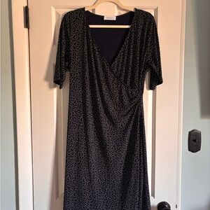 Gilli Navy Dress with White Polka Dots